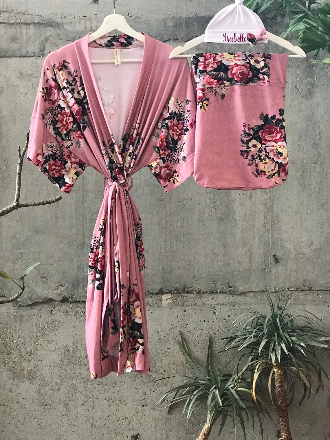 Maternity Robe and Swaddle Set. Mommy and Me Robe and Swaddle Etsy