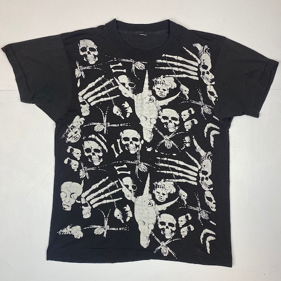 1980s Skulls Allover Print T-Shirt