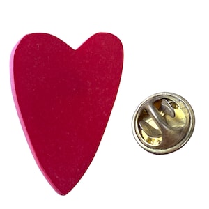 Red Wooden  Irregular Heart Tack Pin Painted Wood Vintage Valentines Day Valentine
