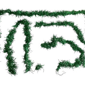 Green Metallic Tinsel Vintage Christmas Decoration