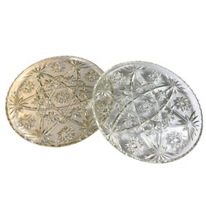 Anchor Hocking Early American Prescut Cake Plate or Platter Star of David Set of 2 - 11”