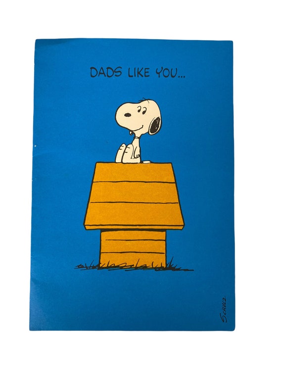 Snoopy Vintage Dad Birthday Greeting Card Hallmark New With Etsy