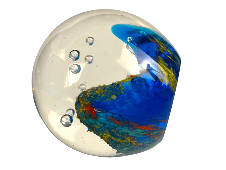 Paperweight Glass Art Vintage Ocean Sea Waves Collectible Etsy