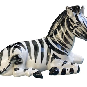 Zebra Ceramic Figurine, Handpainted, Vintage, 1970s - Etsy