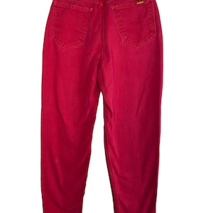 Bonjour Red Denim Jeans Womens 5/6 Vintage 1980s Fashion