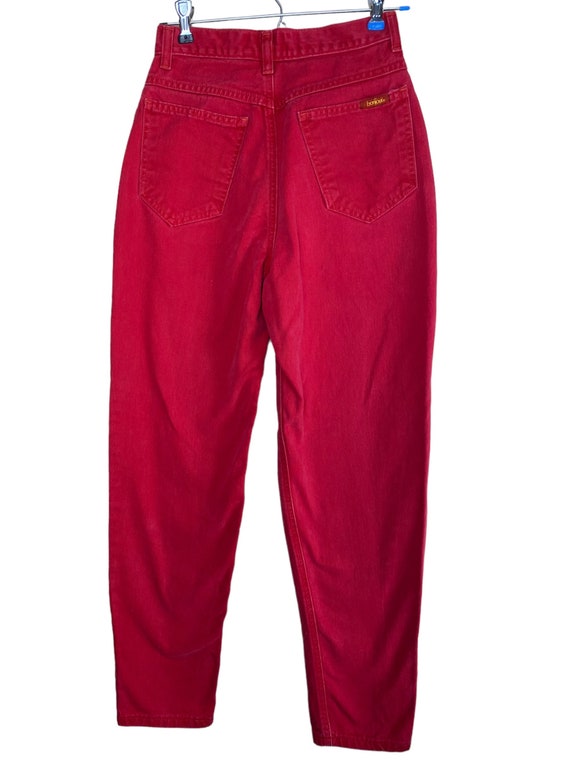 Bonjour Red Denim Jeans Womens 5/6 Vintage 1980s F