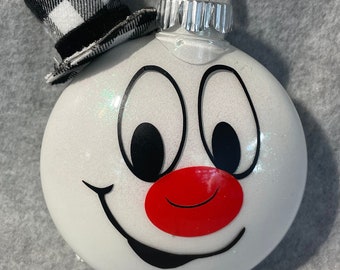 FROSTY CERAMIC ORNAMENT, Happy birthday, hanging ornament, snowman, winter, holiday, Christmas tree, top hat, shatter resistant, grab gift