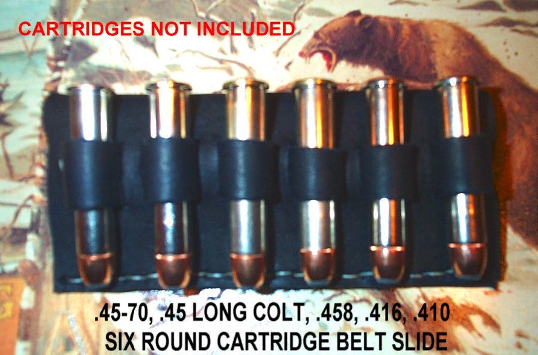 Leather Cartridge Belt Slide Holder, .4570, .444, .450, .416, .458