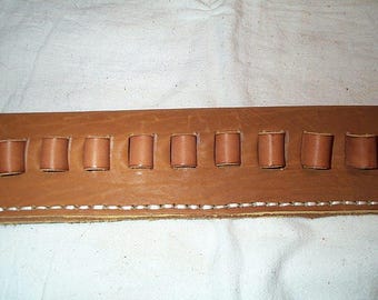 Leather Cartridge Belt slide holder, .45-70, .444, .450, .416, .458, .45 Colt, .410, Nine Round