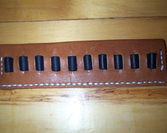 Leather Cartridge Belt slide holder, .22 s, l, lr, .17 mac 2, .17 hmr, .22 magnum, 10 round