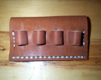 Leather Cartridge Belt slide holder, .45-70, .444, .450, .416, .458, .45 Colt, .410 four rounds