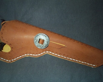 Black powder, right hand cross draw revolver holster