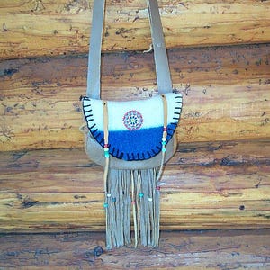 Rendezvous, Mountain Man Beaver tail, rosette, black powder,  leather Possible bag