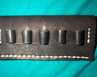 Leather Cartridge Belt slide holder, five round for .45-70, .444, .450, .454, .416, .458, .45 Colt, .410