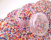 Faux Rainbow Nonpareil Sprinkles, 2mm Pick Your Amount, Decoden Rainbow Funfetti Jimmies, Faux Resin Caviar Beads, M86 photo