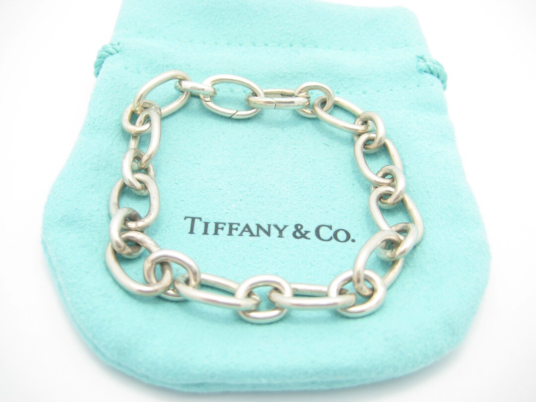 Tiffany & Co. Sterling Silver Oval Clasping Link Bracelet - Etsy