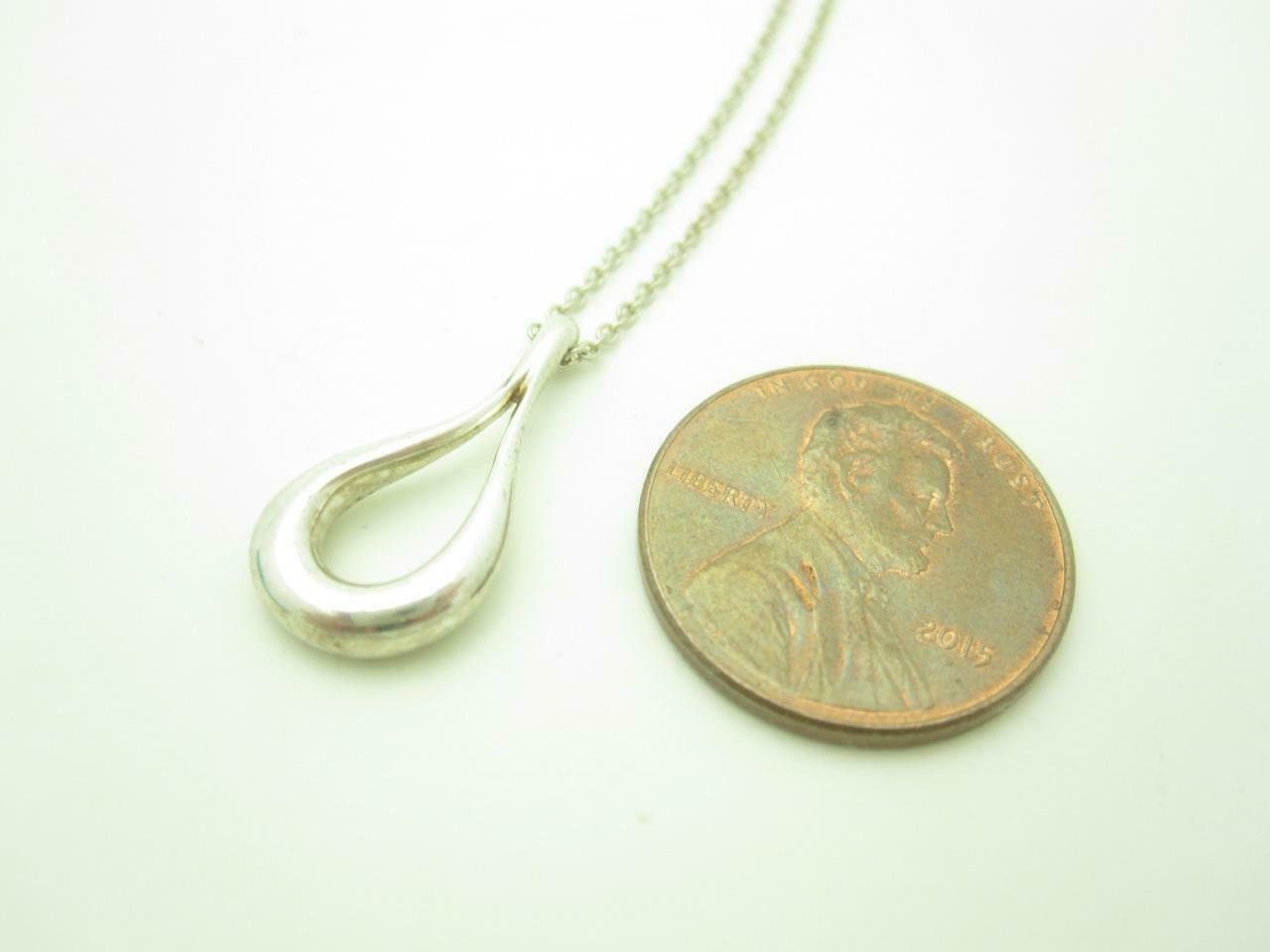 Tiffany & Co. Sterling Silver Open Teardrop Pendant Necklace Etsy