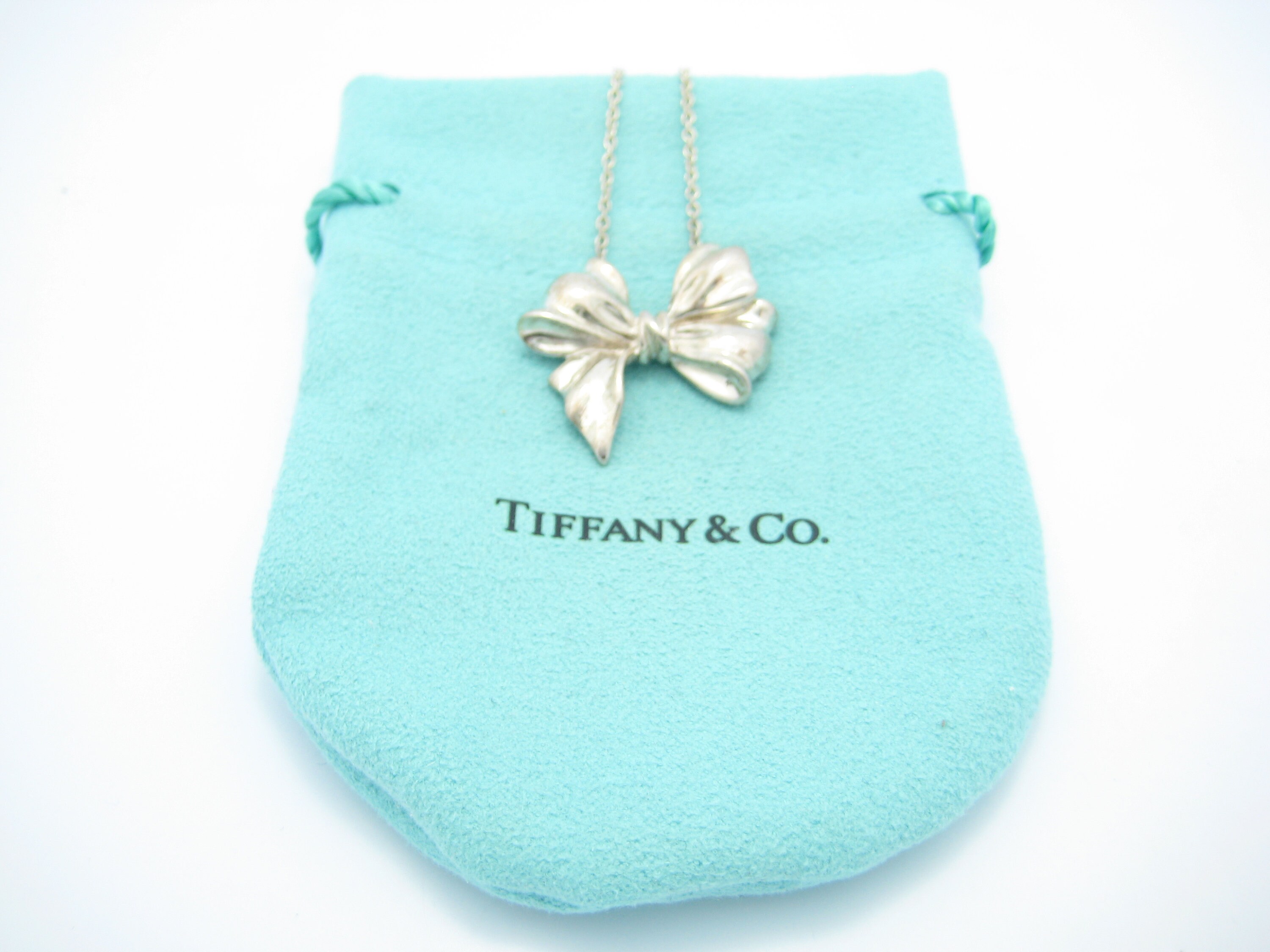 Tiffany & Co. Sterling Silver Large Bow Ribbon Pendant Etsy