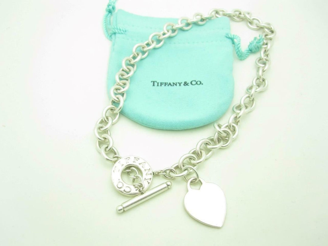 Tiffany & Co. Sterling Silver Heart Tag Toggle Necklace - Etsy Tiffany & Co. Sterling Silver Heart Tag Toggle Necklace - Etsy