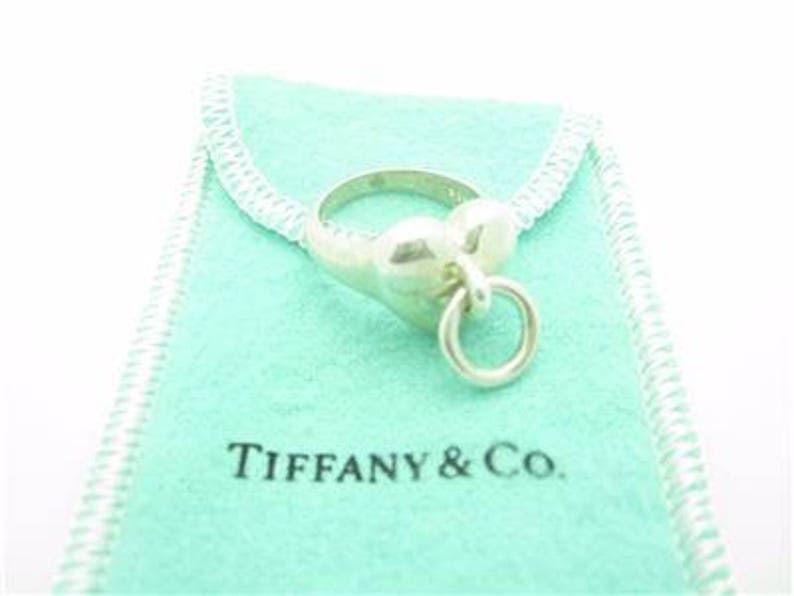 Tiffany & Co. Sterling Silver Heart Dangling Circle Ring Size | Etsy