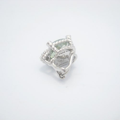 Judith Ripka Sterling Silver shops Mint Green Quartz Gemstone CZ Heart Button Clip On Earrings - A
