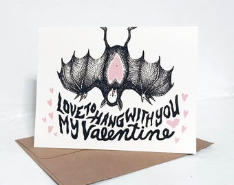 Cute Bat Valentine's Day Card
