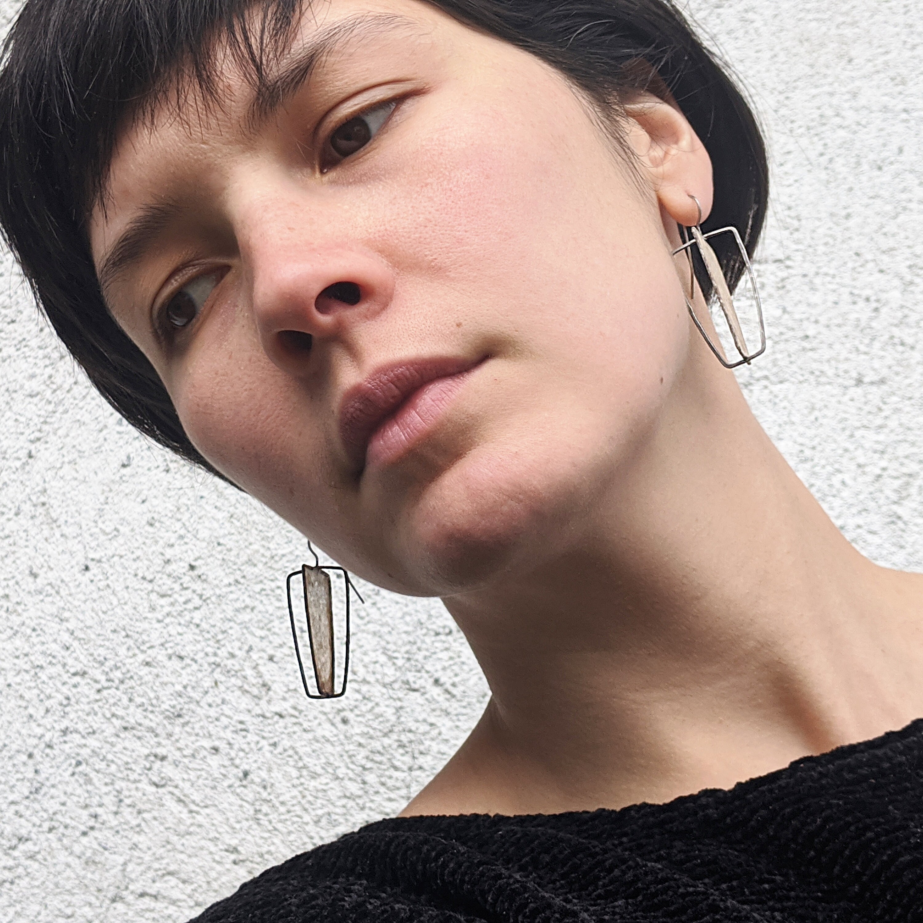 Upcycled Earrings Fabric Earrings Eco-Friendly Earrings Statement Earrings Polka dot Earrings