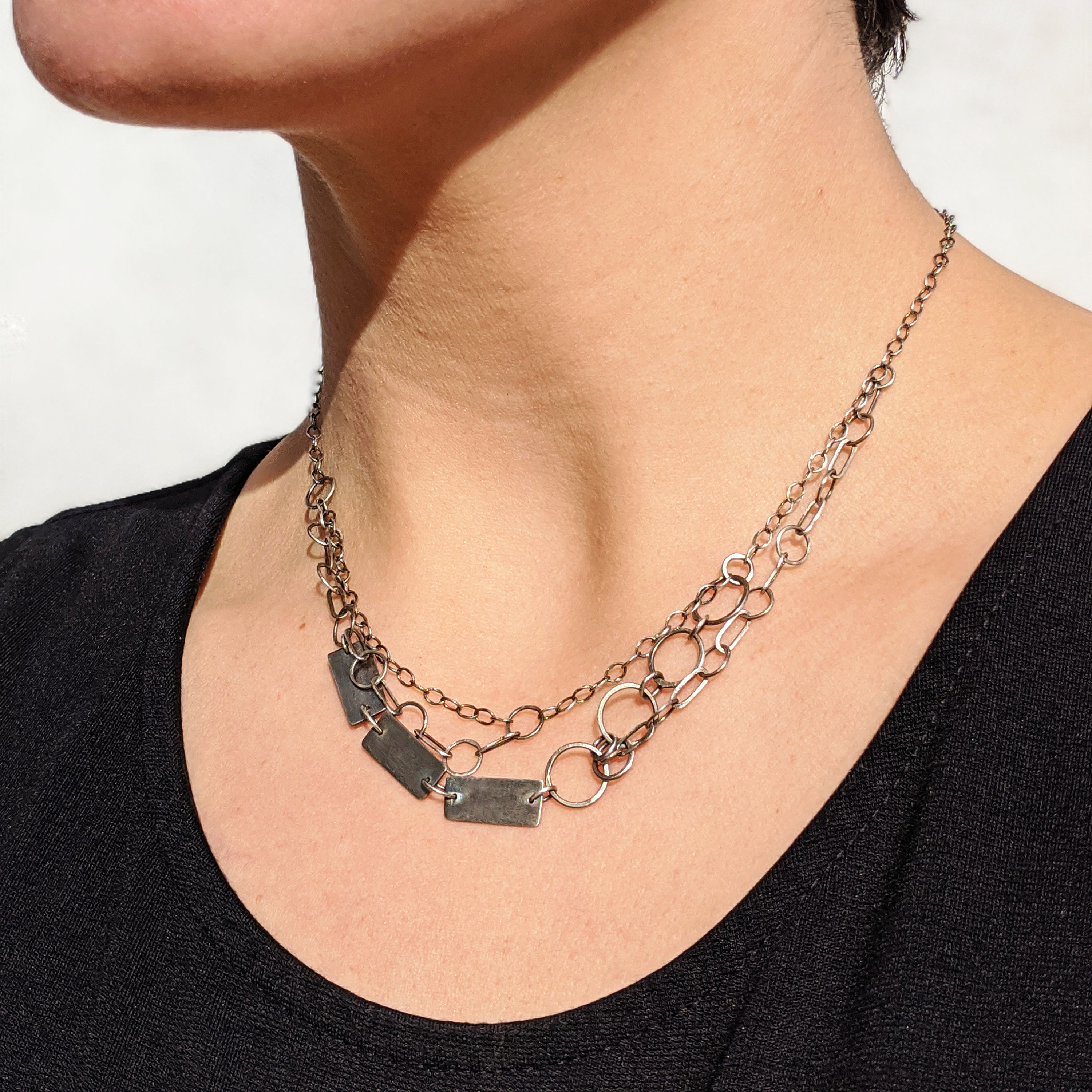 Silver Chain Choker Punk Chain Necklace Etsy