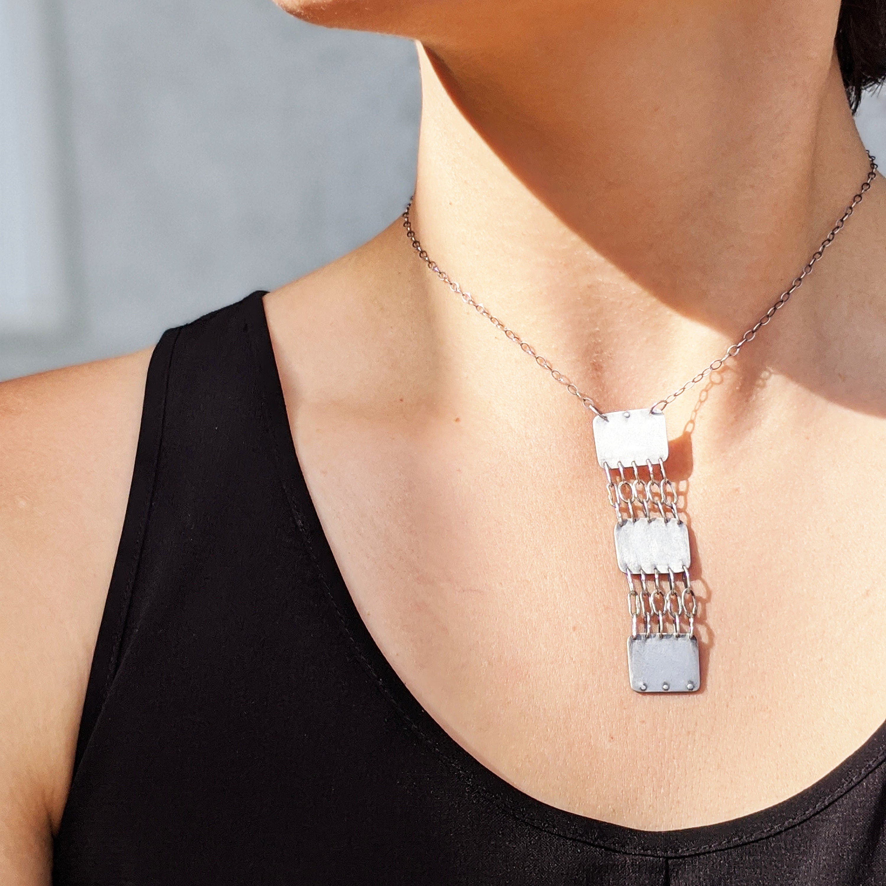 Sterling Silver Statement Pendant Necklace