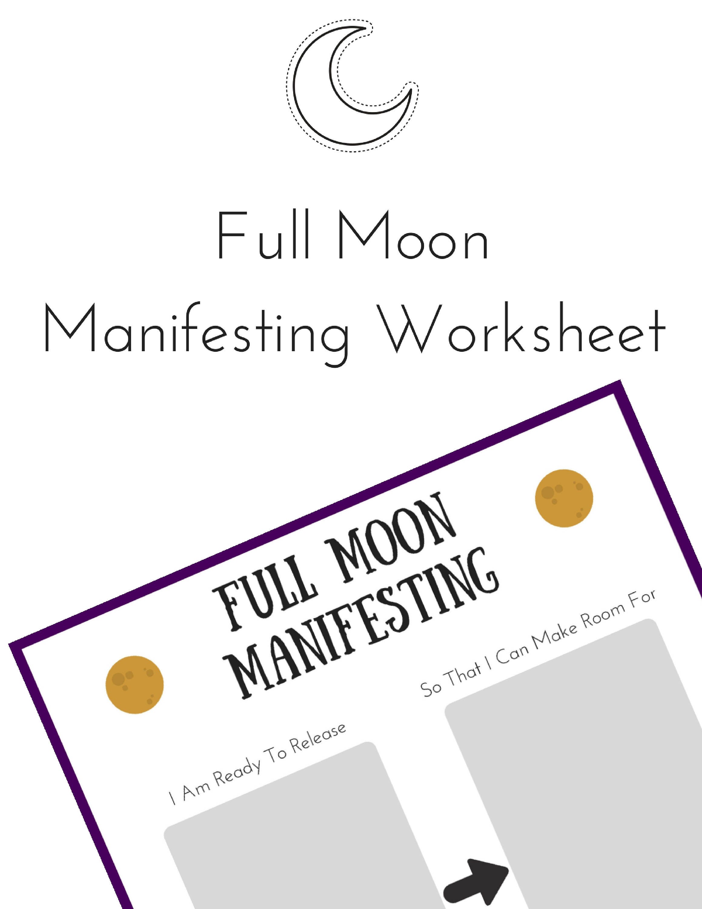 Full Moon Manifesting Worksheet / Moon Printable / Printable | Etsy