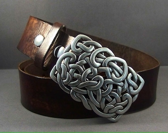 Hebilla de cinturón con nudo celta de plata antigua, hebilla de cinturón estilo western, regalo celta para hombre, hebilla de cinturón estilo irlandés, accesorio de inspiración vintage.