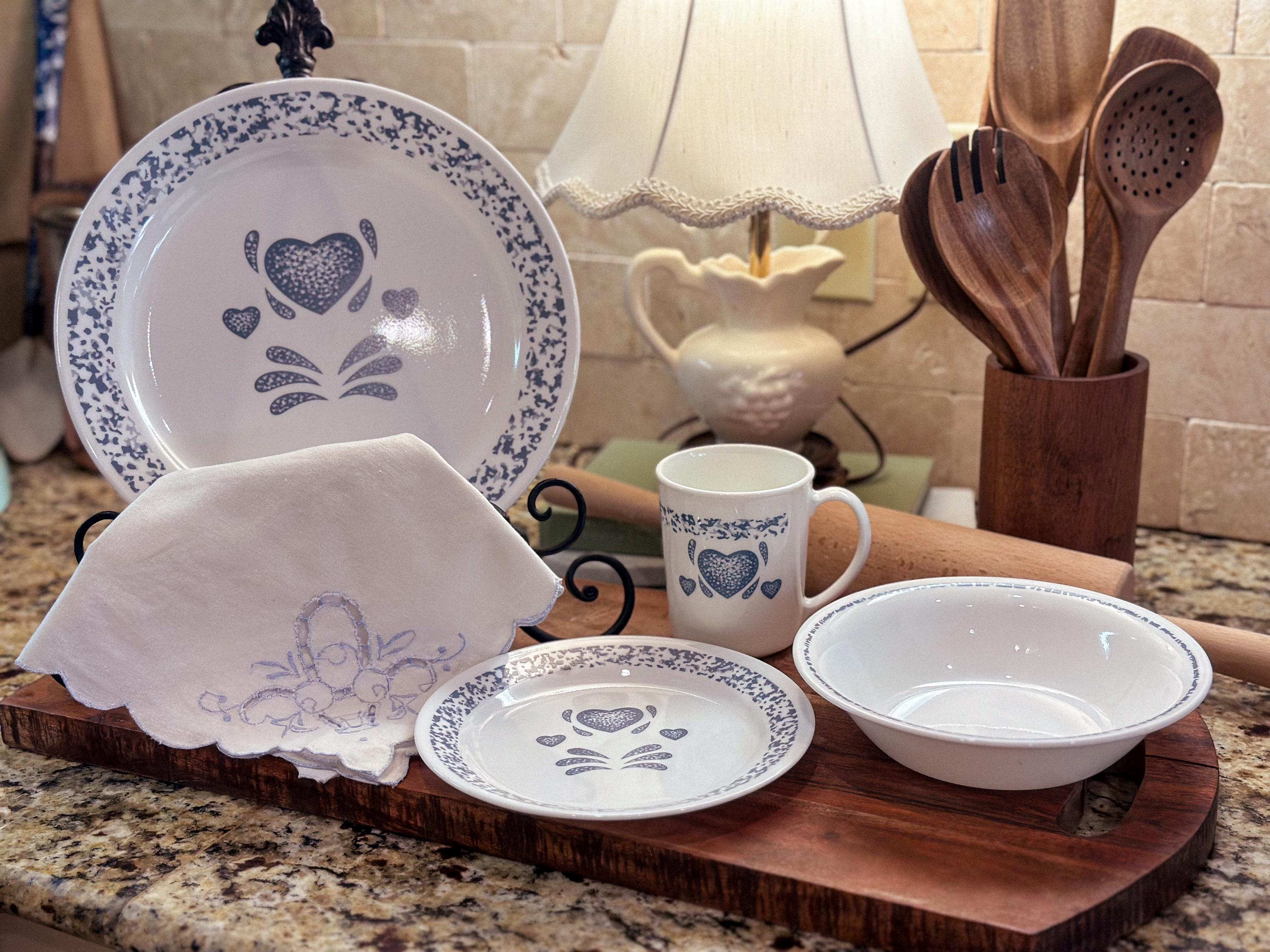 Blue Heart Dinnerware - Etsy