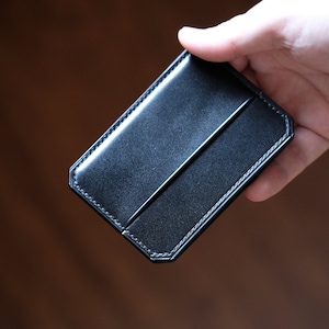 Japanese Shell Cordovan - Card Wallet D02 - Slim Wallet - Negro - Titular de la tarjeta