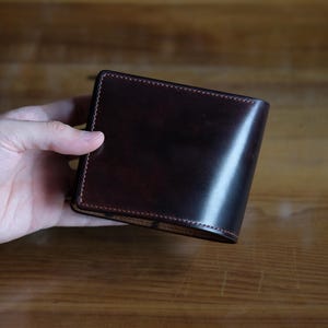 SW01 - Cartera de cordobán con concha de Horween - Cartera plegable