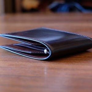 Horween Shell Cordovan - Money Clip Wallet 02 - Borgoña / Camello