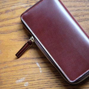 LW03 - Cremallera Cartera Larga / Shinki hikaku Shell Cordovan / Buttero cuero