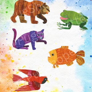 Digitaler Download: Braunbär Tier SVG PNG Clipart - 5 Bilder | Drucksachen | Klassenzimmer | Kindergeburtstagsparty | Aquarell | Dekor