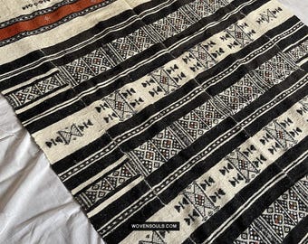 1665 Vintage African Fulani Woven Blanket Textile