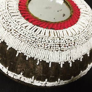 891 Antique Balinese Beaded Lontar Ceremonial Basket
