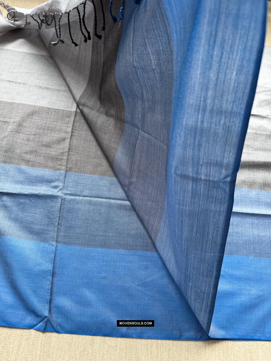 1864-b Blue Grey Silk Stole - Recently Made