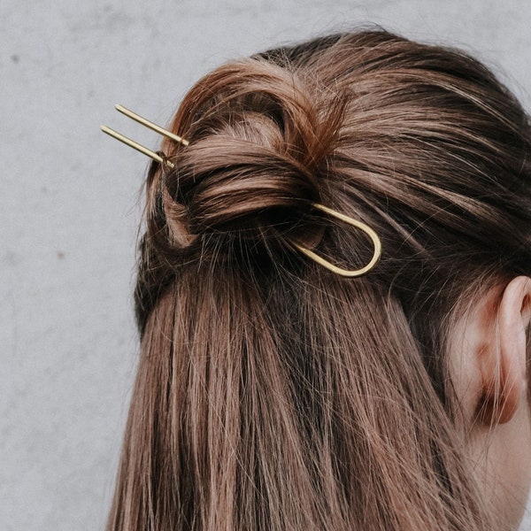 Minimal hair pin copper hair accessory brass bobby pin hammered hair pin wholesale women accessories simple hair fork christmas gift for her