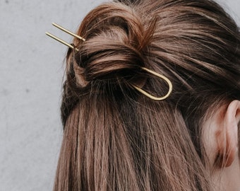 Minimal hair pin copper hair accessory brass bobby pin hammered hair pin wholesale women accessories simple hair fork christmas gift for her