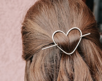 Heart hair clip love hair barrette heart hair accessory heart hair jewelry bridal hair pin bridesmaid gift Valentine's day gift for her