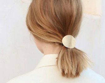 Rustic copper hair cuff tie boho chic hair accessories metal pony tail holder woman gift girl fashion contemporary hair jewelry geometric