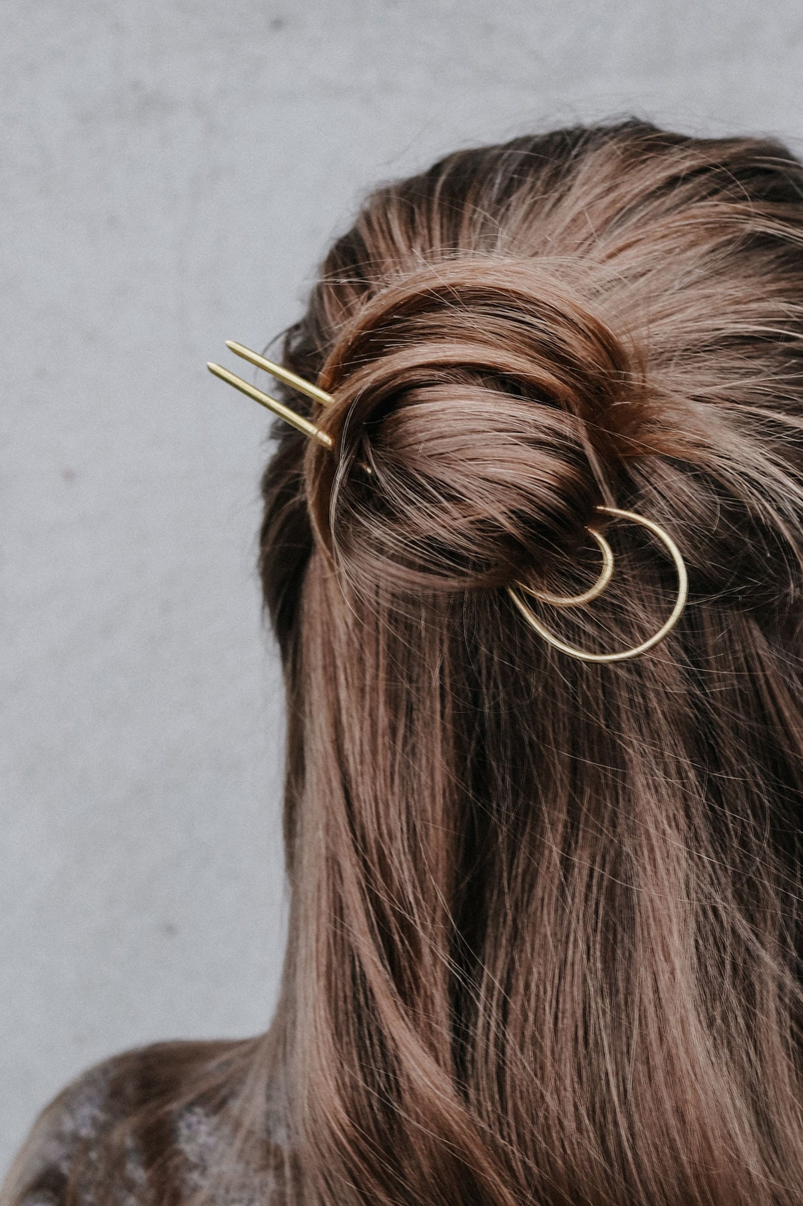 Hair Accessories Minimalist Hair Jewelry Bun Holder Brass Hair Etsy