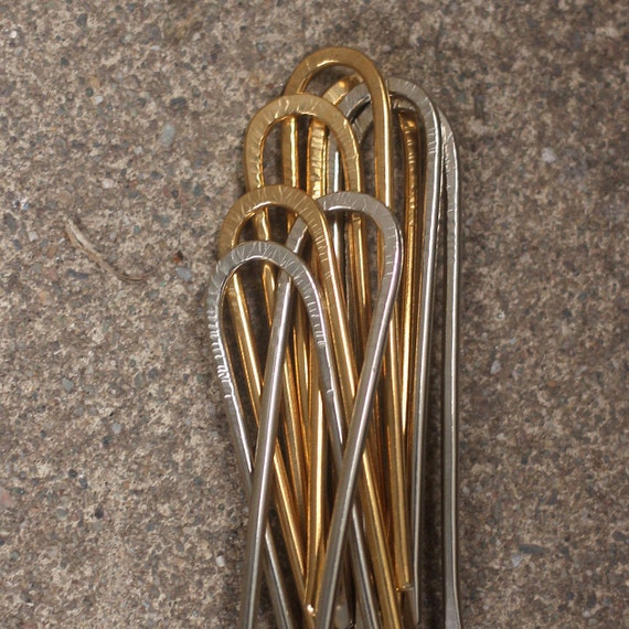 Brass hair pin 3.5 hammered pin minimal hair accessories Etsy