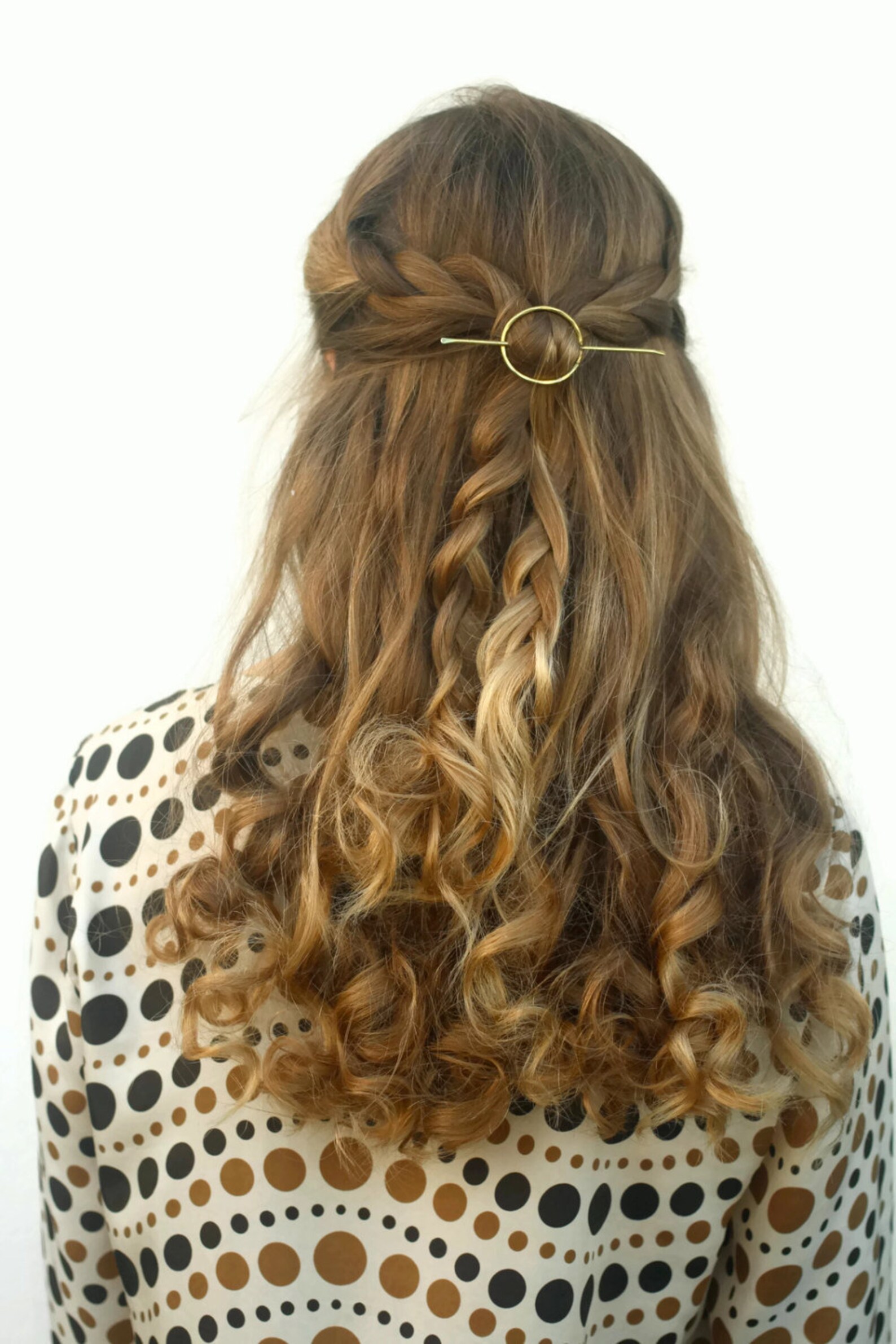 Circle Hair Barrette Oval Hair Slide Hammered Copper Hair Pin Etsy