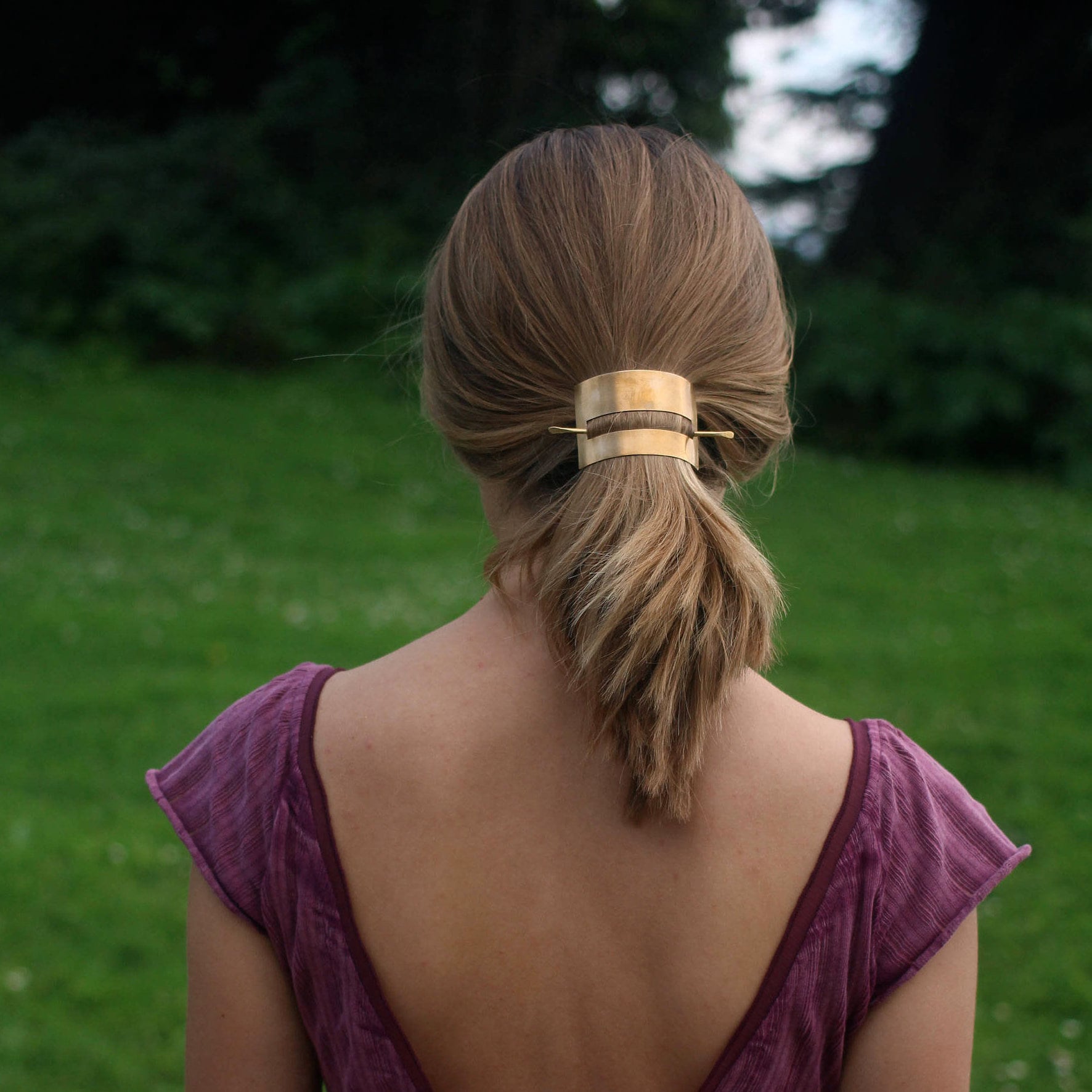 Hair cuff brass hair slide hair stick copper hair barrette Etsy