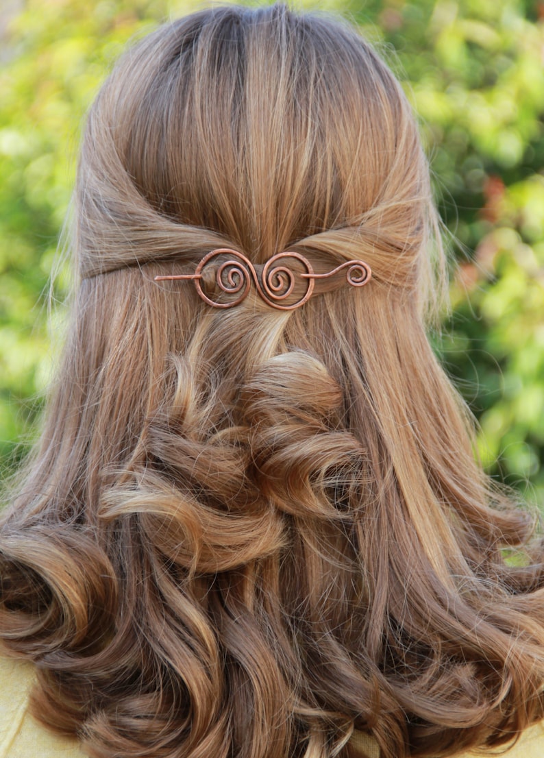 Hair Barrette Copper Hair Bow Spiral Hair Clip. Wire Hair Etsy