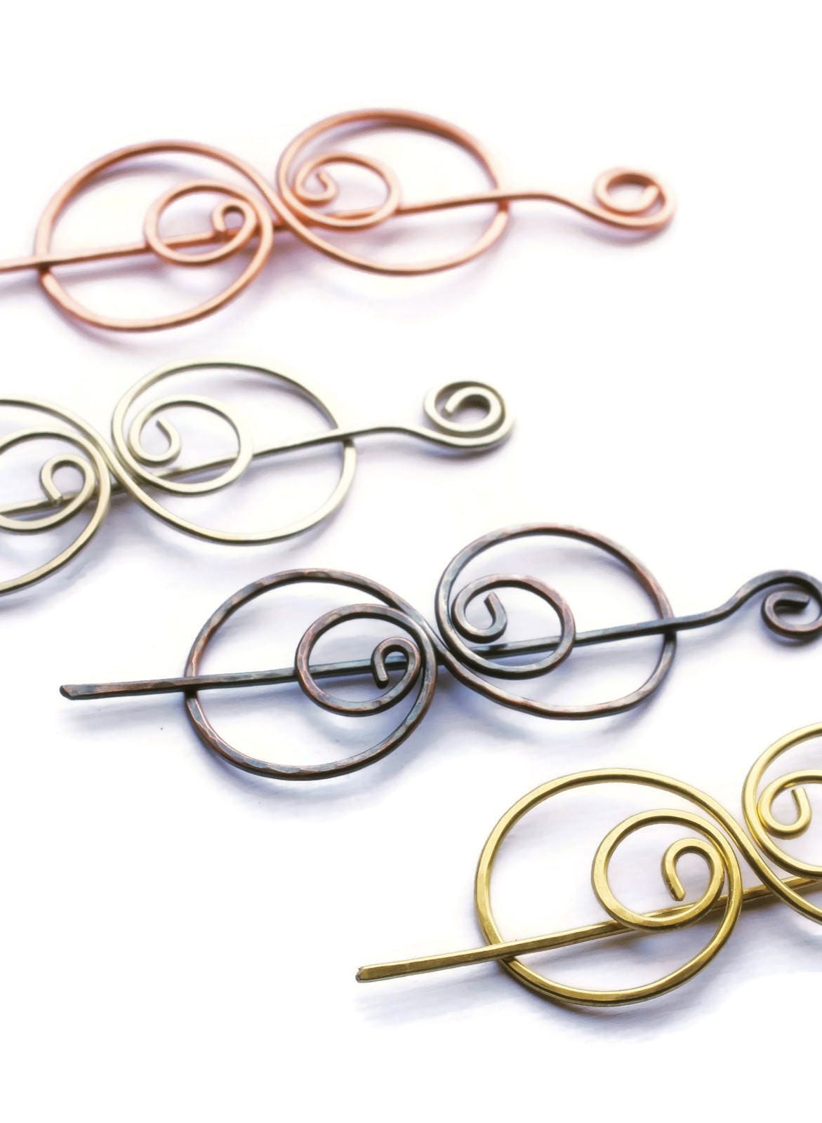 Hair barrette copper hair bow spiral hair clip. wire hair Etsy